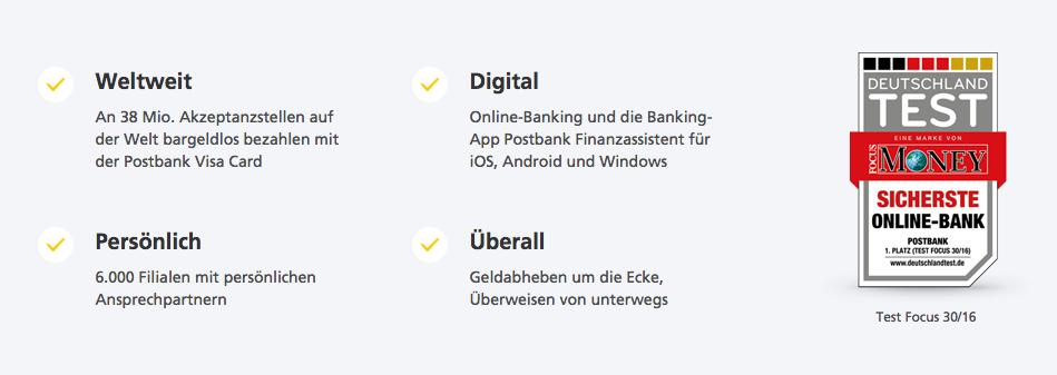 Die Postbank überzeugte als "Sicherste Online-Bank".