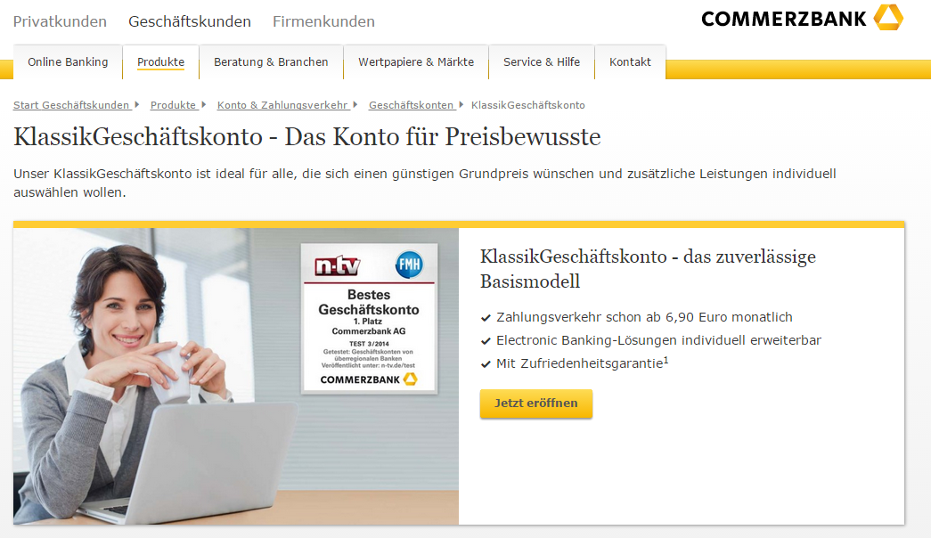 Commerzbank Geschäftskonto Basismodell