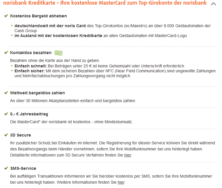 Rundum-Service der norisbank Kreditkarte