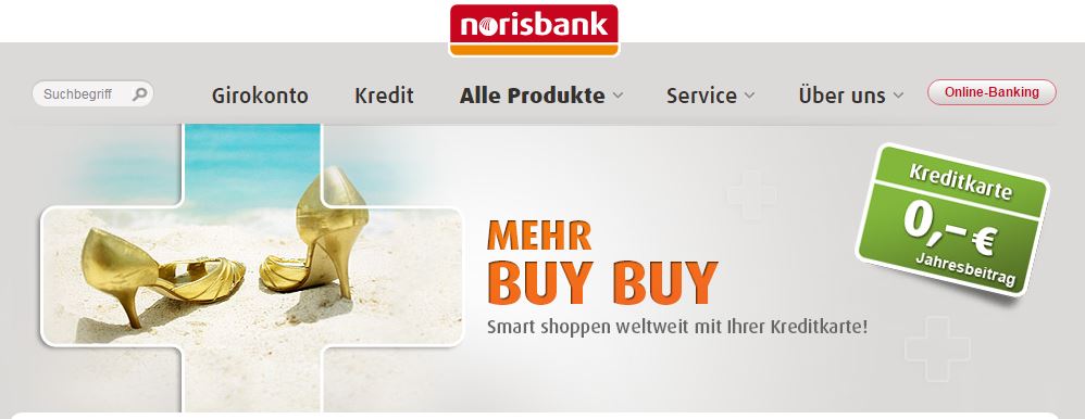 Keine Jahresgebühr bei der MasterCard der norisbank.