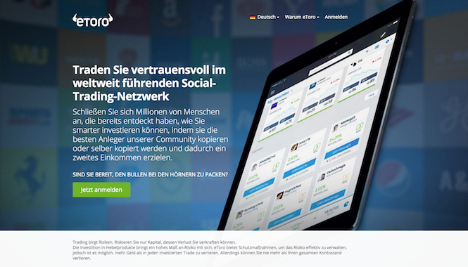 eToro Webseite