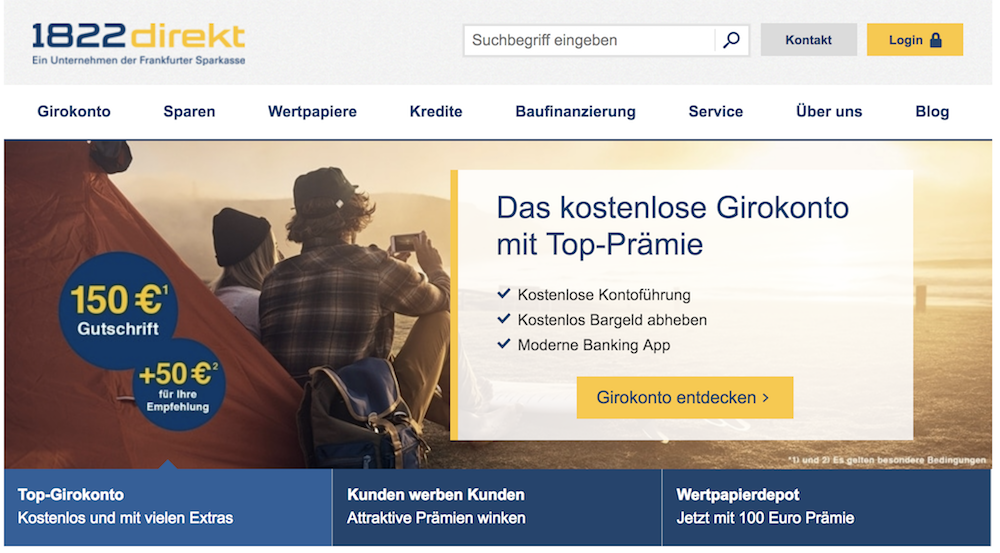 1822direkt Girokonto Prämie