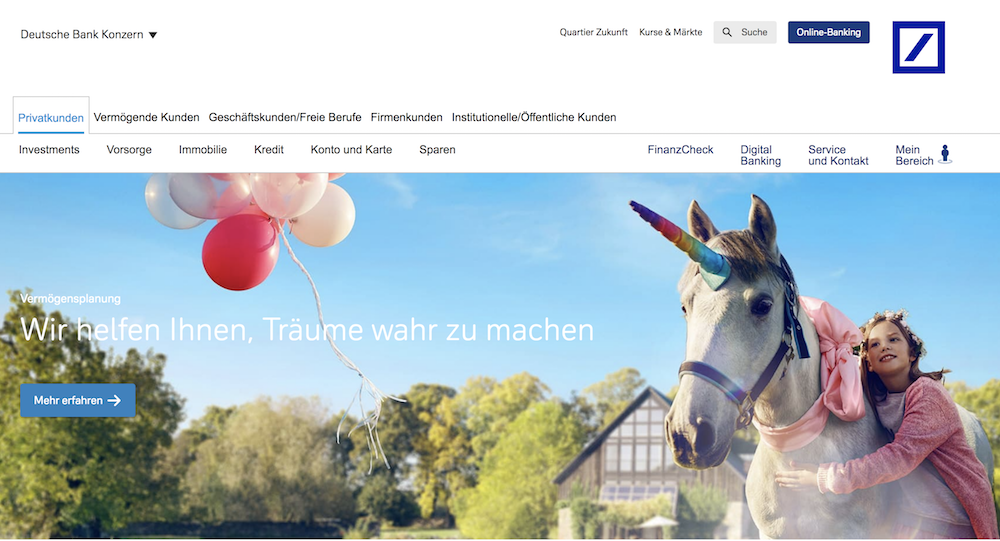 Deutsche Bank Webseite