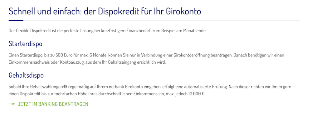 Kunden der Netbank erhalten schnell und einfach einen Dispokredit