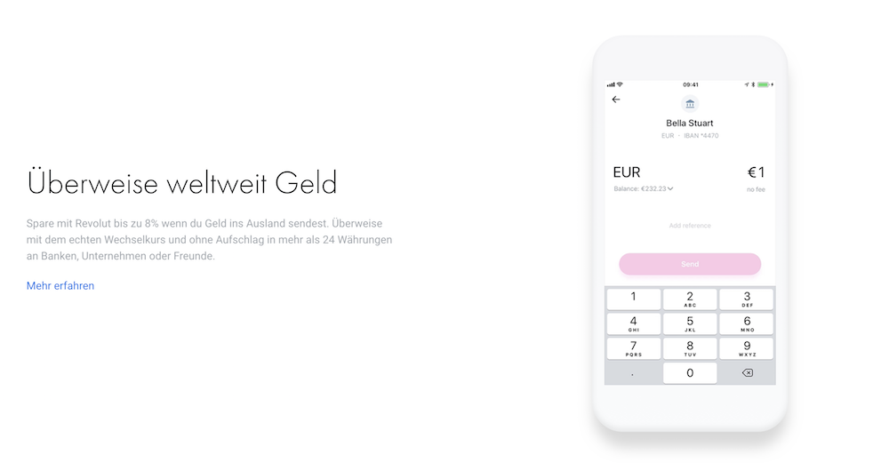 Revolut Konto weltweit Geld überweisen