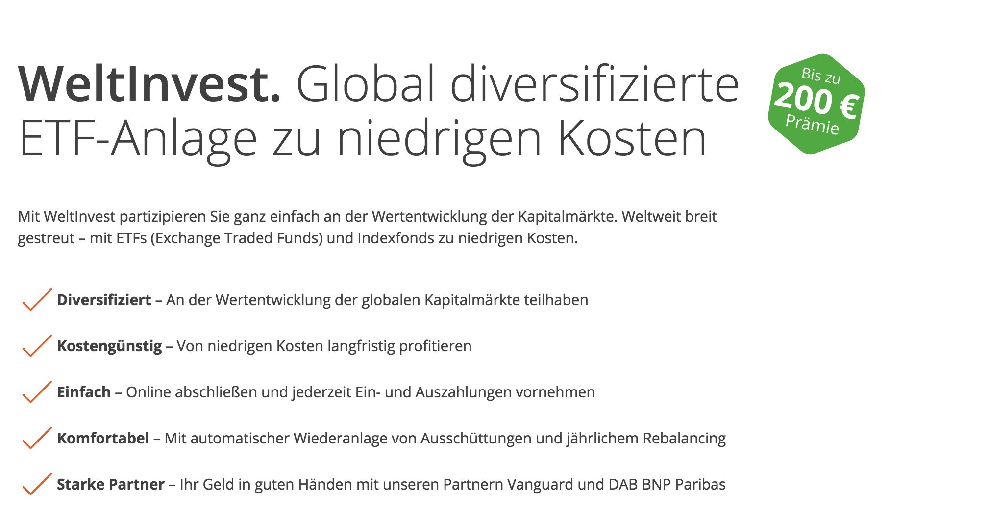 WeltSparen Robo Advisor WeltInvest