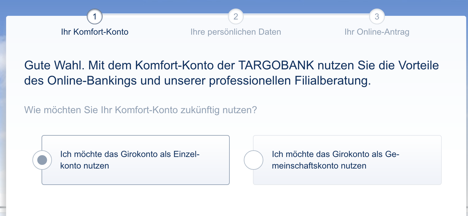 TARGOBANK Komfort-Konto beantragen