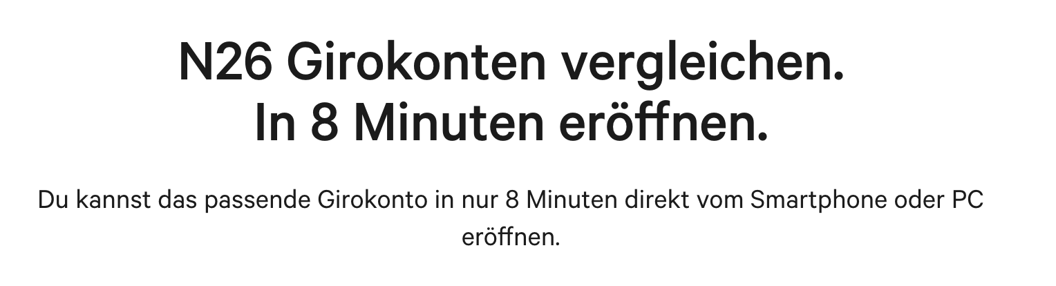 N26 Kontoeröffnung