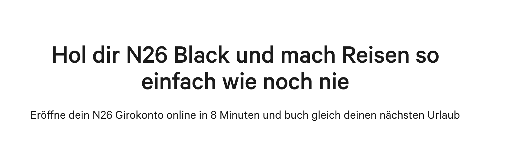 N26 Black Konto eröffnen