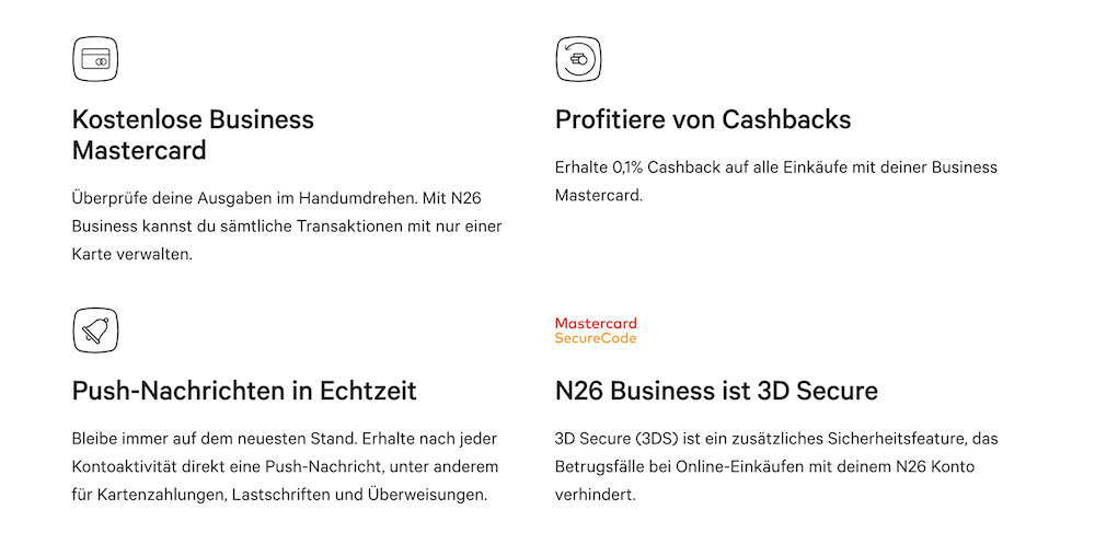 N26 Business Vorteile