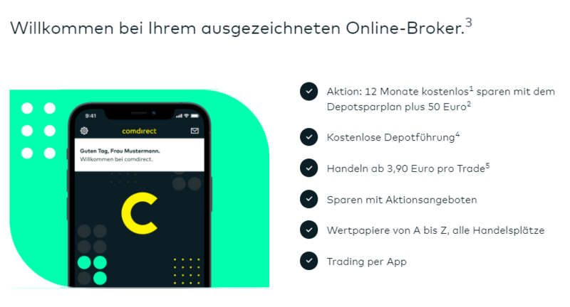 im handumdrehen kann man ein comdirect depot eröffnen